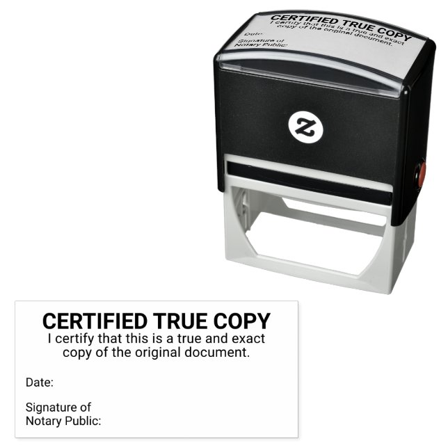 Certified True Copy Notary Public Signature Small Self-inking Stamp (In Situ)