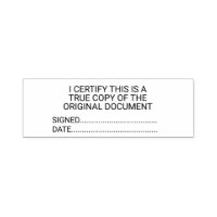 Certified True Copy of Original Document Sign Date Self inking Stamp