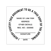 Certified true copy of original round self inking stamp Zazzle