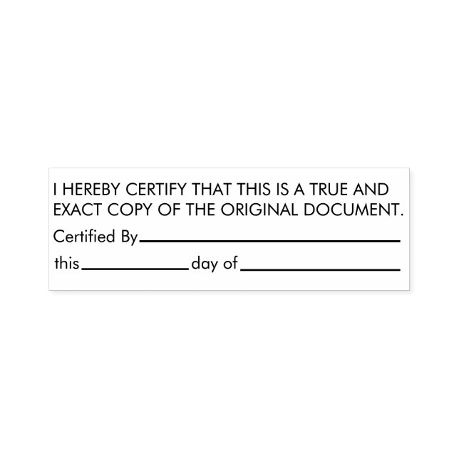 Certified True Copy Original Document  Self-inking Stamp (Design)