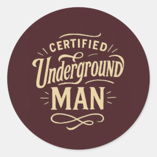 Certified Underground Man Fyodor Dostoevsky Mug Classic Round Sticker