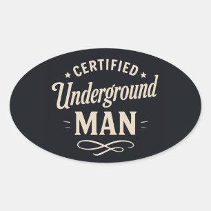 Certified Underground Man Fyodor Dostoevsky Mug Oval Sticker
