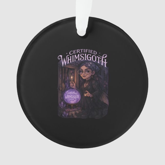 Certified Whimsigoth Witch Broom Closet Classic Ornament (Front)