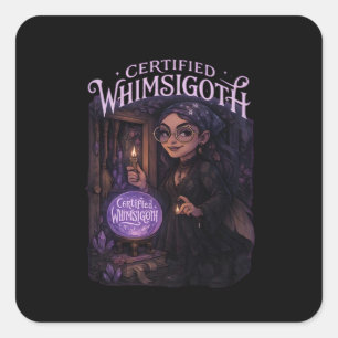 Certified Whimsigoth Witch Broom Closet Classic Square Sticker