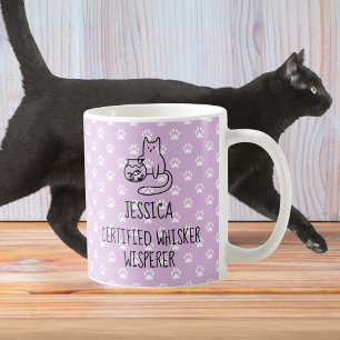 Certified Whisker Whisperer Personalized Cat Lover Coffee Mug