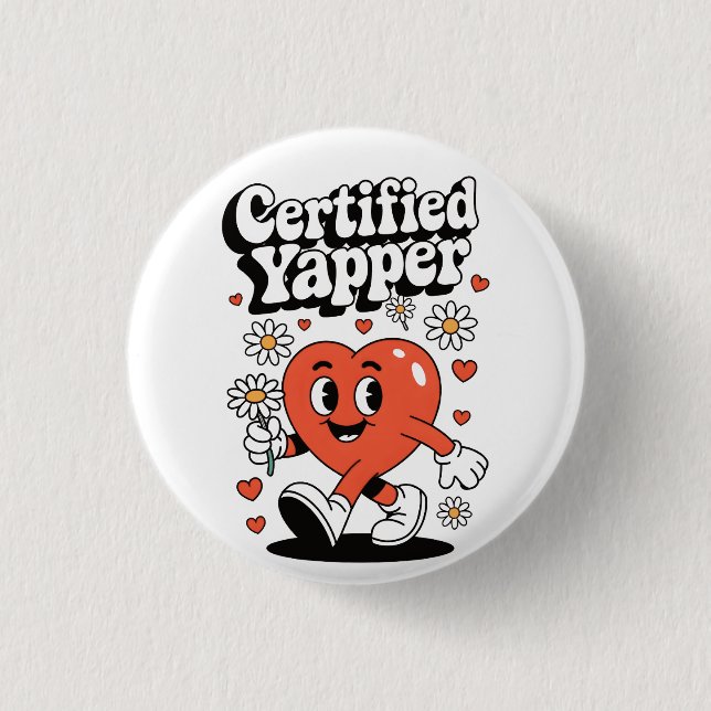 Certified Yapper 3 Cm Round Badge (Front)