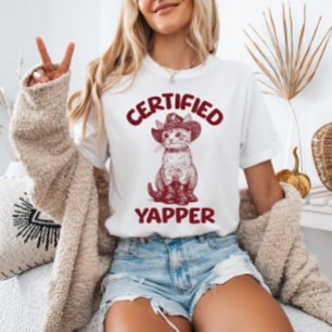 Certified Yapper Cowboy Cat Funny Meme Vintage T-Shirt