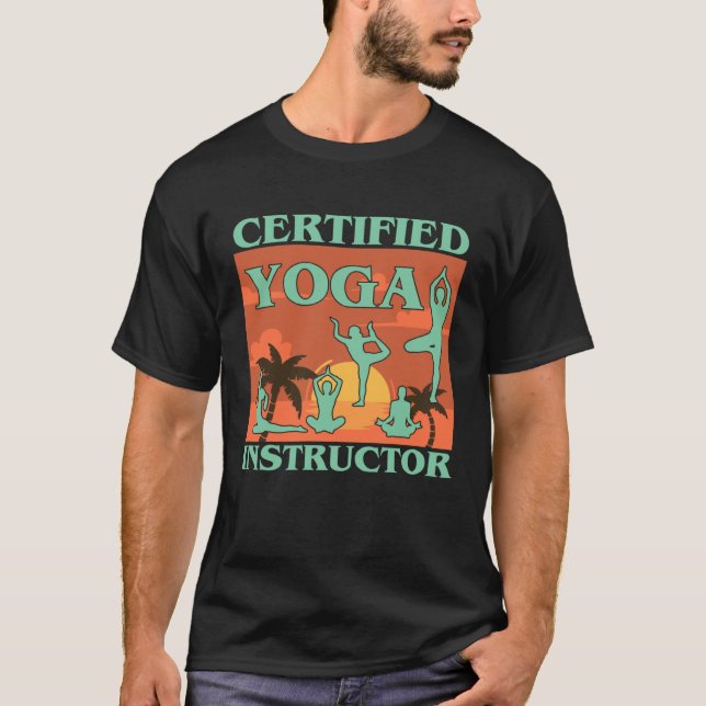 Certified Yoga Instructor  Meditation Retro Namast T-Shirt (Front)