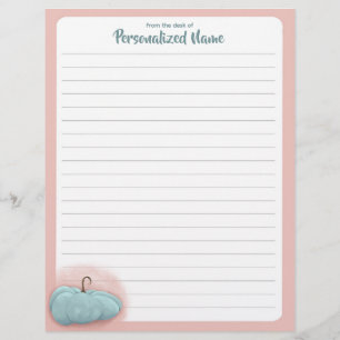 Cerulean Autumn - Lined Custom Letterhead