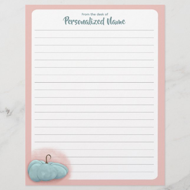 Cerulean Autumn - Lined  Custom Letterhead (Front)