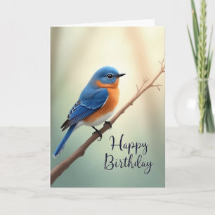 Cerulean Bird Birthday Card