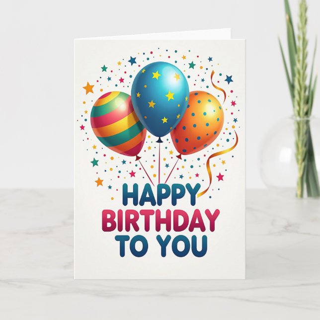 Cerulean Birthday Stars Card (Front)