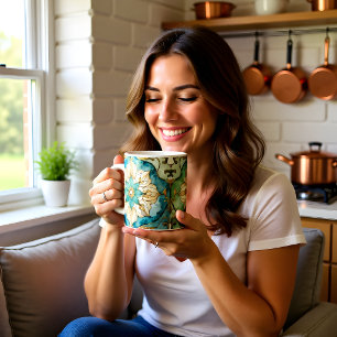 Cerulean Bloom Tapestry Speciality 20oz Coffee Mug