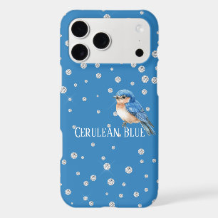 Cerulean Blue Bird Faux Diamonds