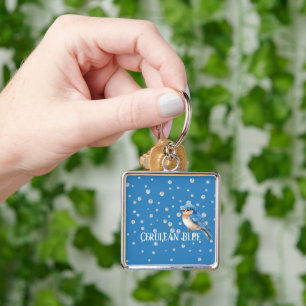 Cerulean Blue Bird Key Ring