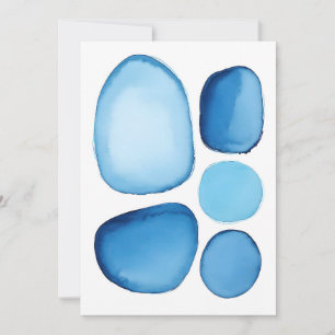 Cerulean Blue Essence Abstract Invitation