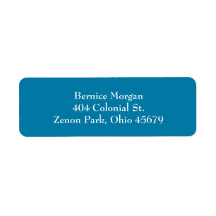 Cerulean Blue Simple Plain Return Address Labels