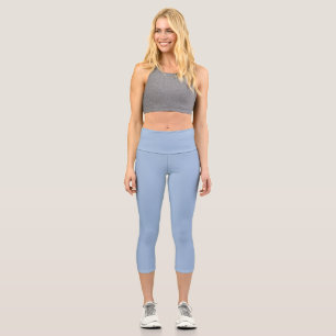 Cerulean blue Solid Colour Capri Leggings