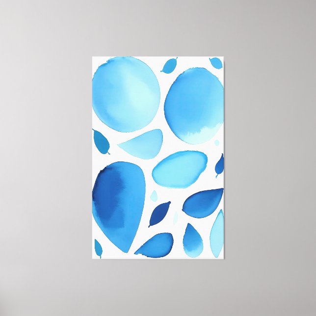 Cerulean Geometric Dream Abstract Canvas Print (Front)