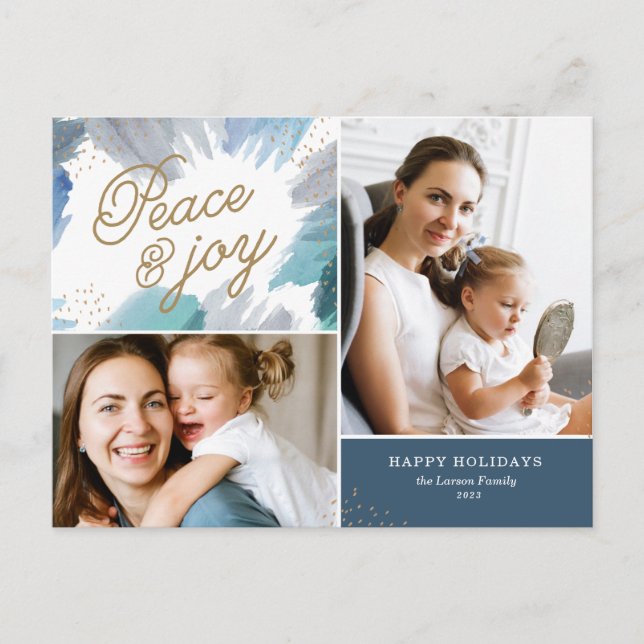 Cerulean Holiday Photo Card (Front)