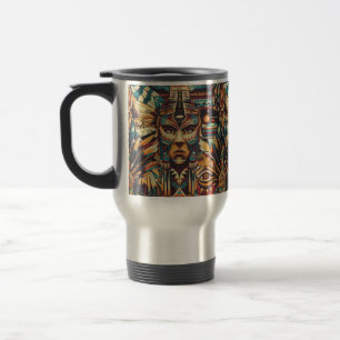 Cerulean 'Mesoamerican Motif' Commuter Travel Mug