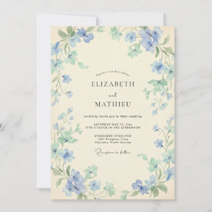 Cerulean Mint Vine Wedding Invitation