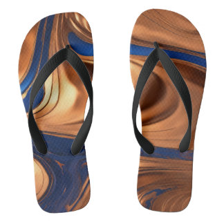 "Cerulean Opulence: Luxury Fusion of Dark Blue Mar Flip Flops