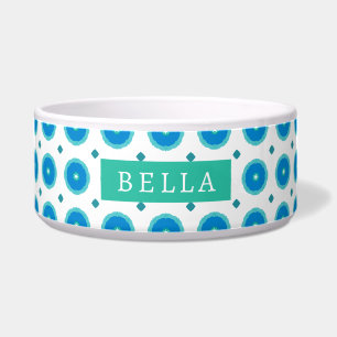Cerulean Petal Beach Inspired Floral Pet Bowl