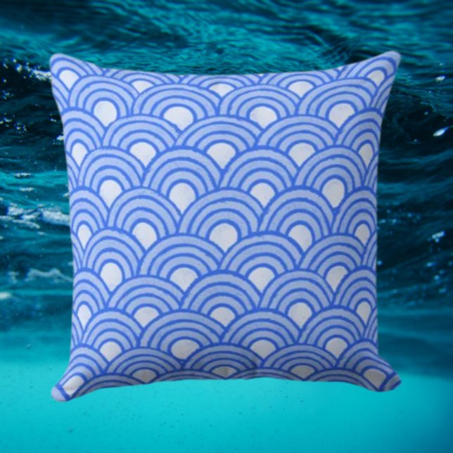 Cerulean Scales Throw Pillow (Creator Uploaded)