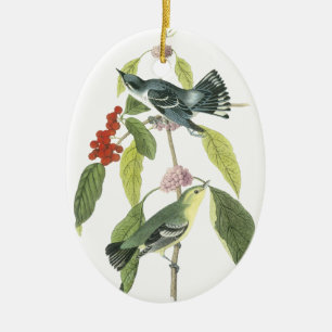 Cerulean Warbler, John Audubon Ceramic Tree Decoration
