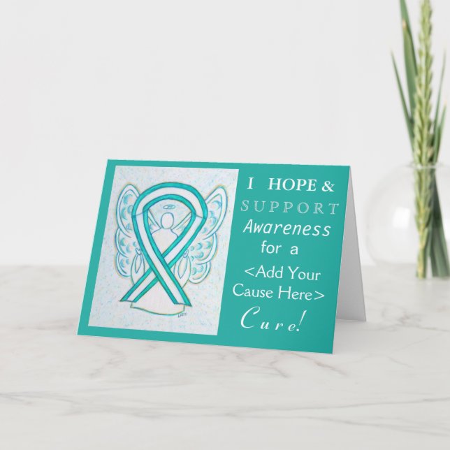 Cervical Cance Awareness Ribbon Custom Cause Cards (Front)