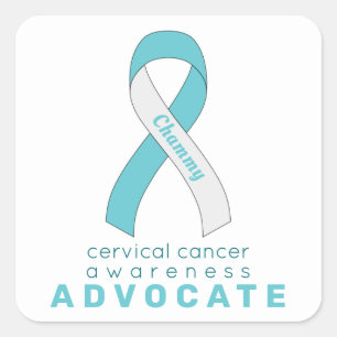 Cervical Cancer Advocate White Square Sticker