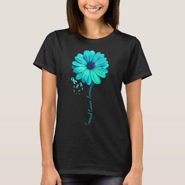 Cervical Cancer Awareness Family Survivor Pretty G T-Shirt (Front)