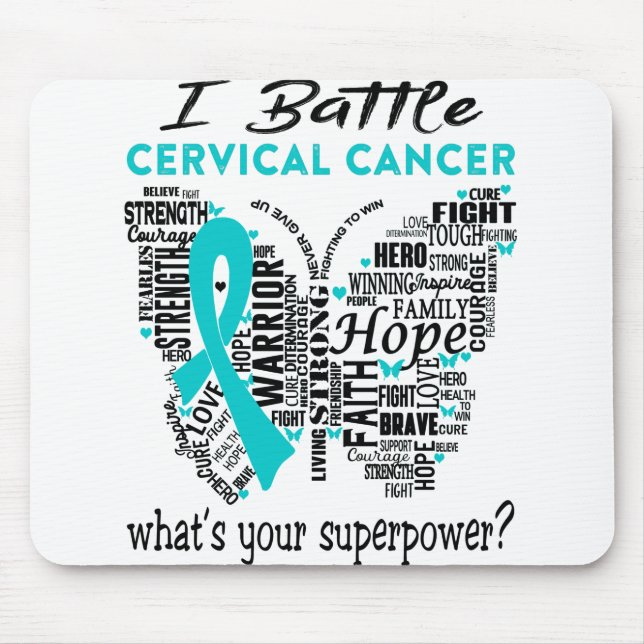 Cervical Cancer Awareness Month Ribbon Gifts Mouse Mat (Front)
