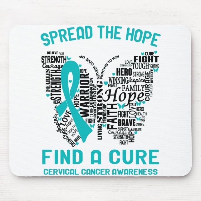 Cervical Cancer Awareness Month Ribbon Gifts Mouse Mat (Front)