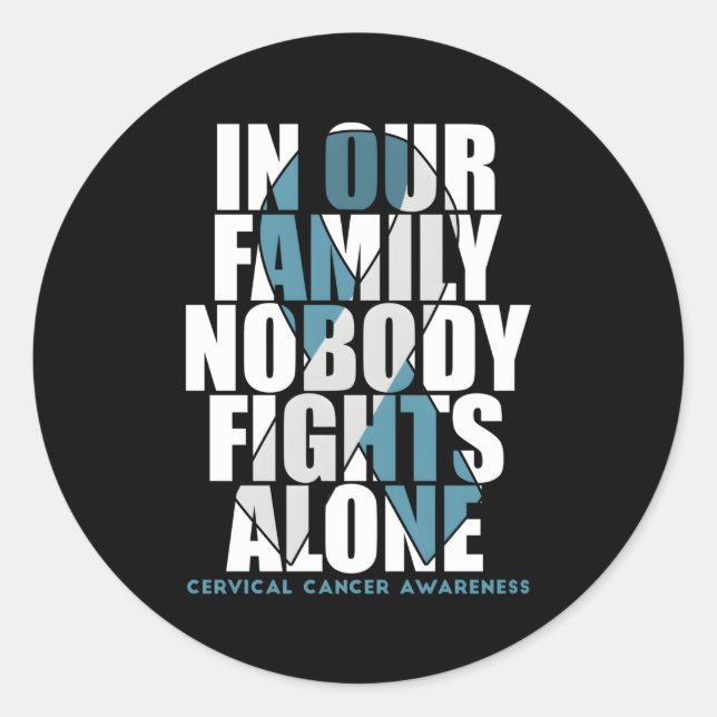 Cervical Cancer Awareness Month Supporter Fighter Classic Round Sticker (Front)