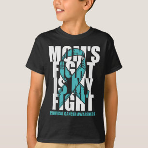 Cervical Cancer Awareness Month Teal Ribbon Moms F T-Shirt
