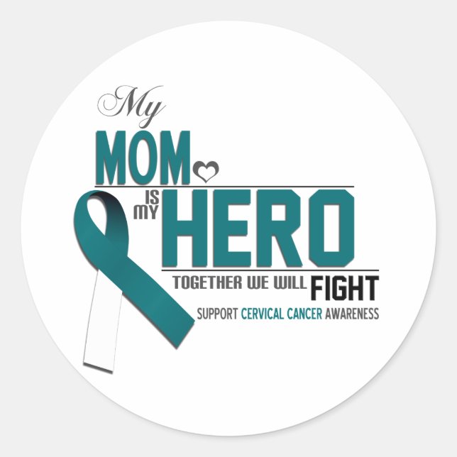 Cervical Cancer Awareness: mum Classic Round Sticker (Front)