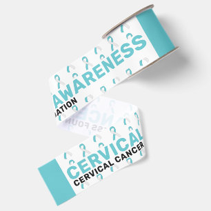 Cervical Cancer Awareness Pattern Ribbon Grosgrain Ribbon