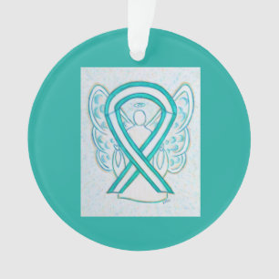 Cervical Cancer Awareness Ribbon Angel Ornaments