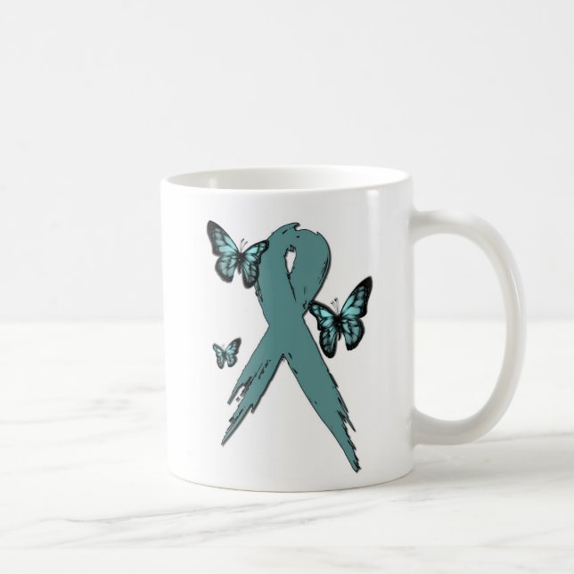 Cervical Cancer Awareness Ribbon Coffee Mug (Right)