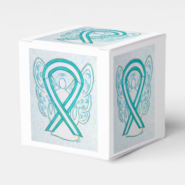 Cervical Cancer Awareness Ribbon Party Favour Box (Front Side)