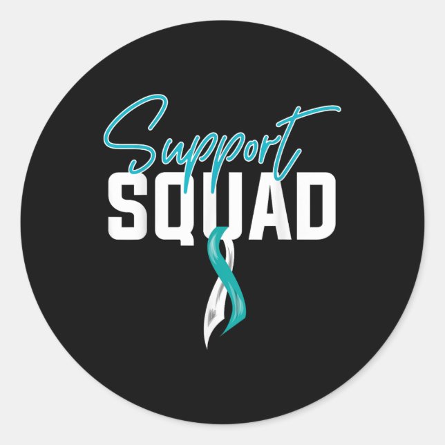 Cervical Cancer Awareness Support Squad  Classic Round Sticker (Front)