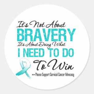 Cervical Cancer Battle Classic Round Sticker