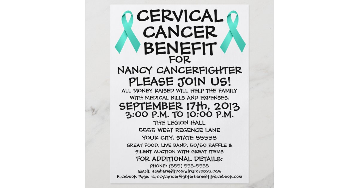 Cervical Cancer Benefit Flyer | Zazzle