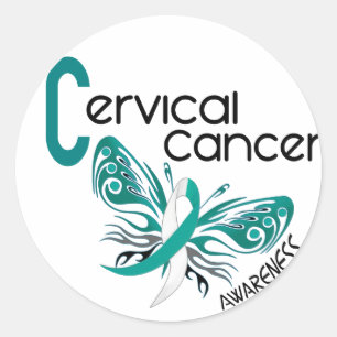 Cervical Cancer BUTTERFLY 3 Classic Round Sticker