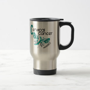 Cervical Cancer BUTTERFLY 3 Travel Mug