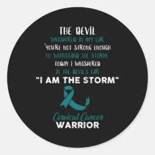 Cervical Cancer Fight Cancer Ribbon Classic Round Sticker