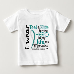 Cervical Cancer For My Hero My Mummy 2 Baby T-Shirt