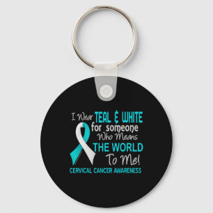 Cervical Cancer  For Someone Who Means World To Me Key Ring